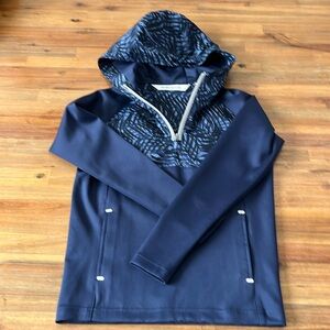 Peter Millar Boys Quarter Zip Hoodie Pullover Size 4-5 XS Blue